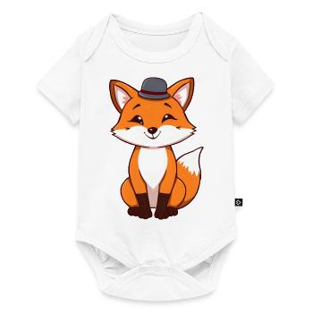 Cheeky Fox with Hat Waiting for Adventure - Baby Premium short-sleeve bodysuit - white - Front