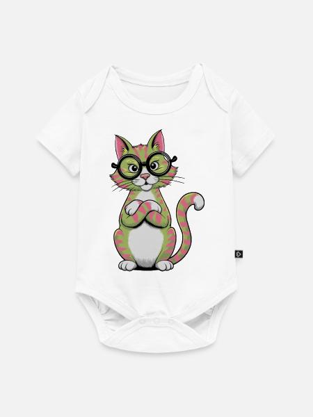 Professor Paws - Baby Premium Kurzarmbody - Weiß