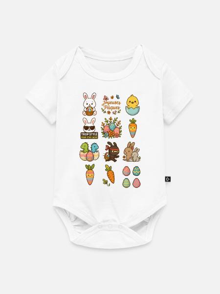 Illustrationsset zum Thema Ostern - Baby Premium Kurzarmbody - Weiß