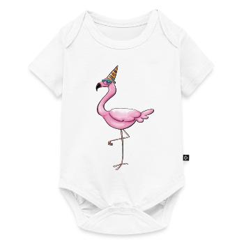 Flamant - Body à manches courtes Premium Bébé - blanc - Devant