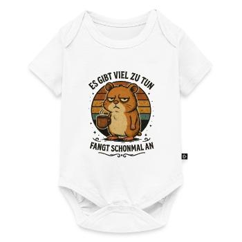 Funny hamster coffee bad mood - Baby Premium short-sleeve bodysuit - white - Front