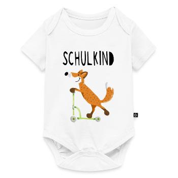 Endlich Schuldkind - Kleiner Fuchs mit Roller - Baby Premium Kurzarmbody - Weiß - Vorne