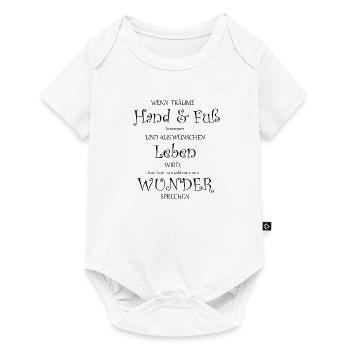 Wenn Träume Hand und Fuss bekommen Geschenk - Baby Premium Kurzarmbody - Weiß - Vorne