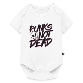 Punks not dead skull head rock n roll gift idea - Baby Premium short-sleeve bodysuit - white - Front