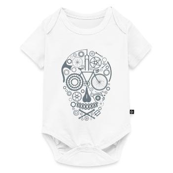 Bicycle Skull grey - Baby Premium Kurzarmbody - Weiß - Vorne