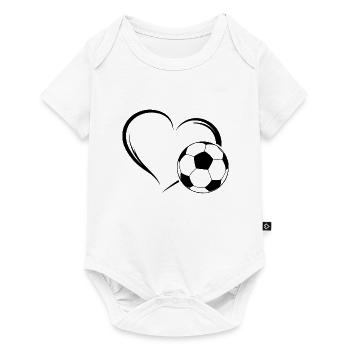 Football love heart - Baby Premium short-sleeve bodysuit - white - Front
