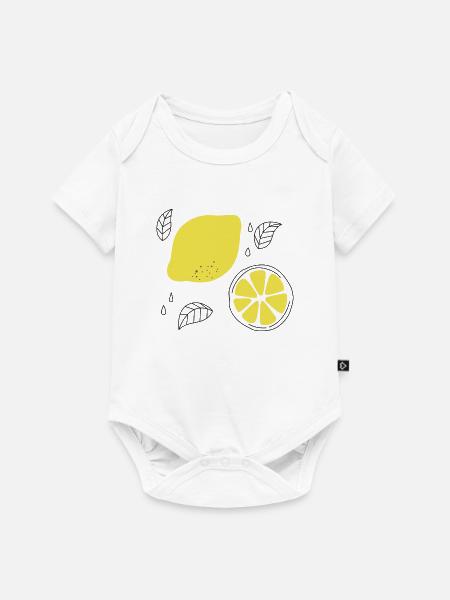 Zitrone Sommer - Baby Premium Kurzarmbody - Weiß