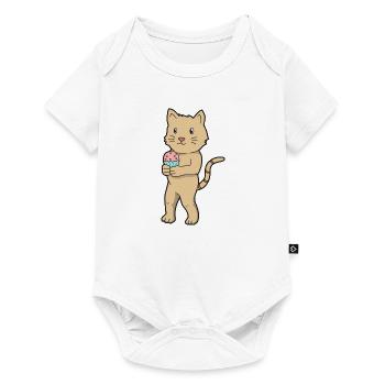 Katze Kuchen - Baby Premium Kurzarmbody - Weiß - Vorne