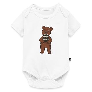 Bär Kuchen - Baby Premium Kurzarmbody - Weiß - Vorne