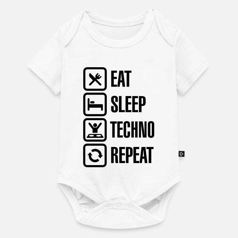 Eat Sleep Techno Repeat - Body à manches courtes Premium Bébé - blanc
