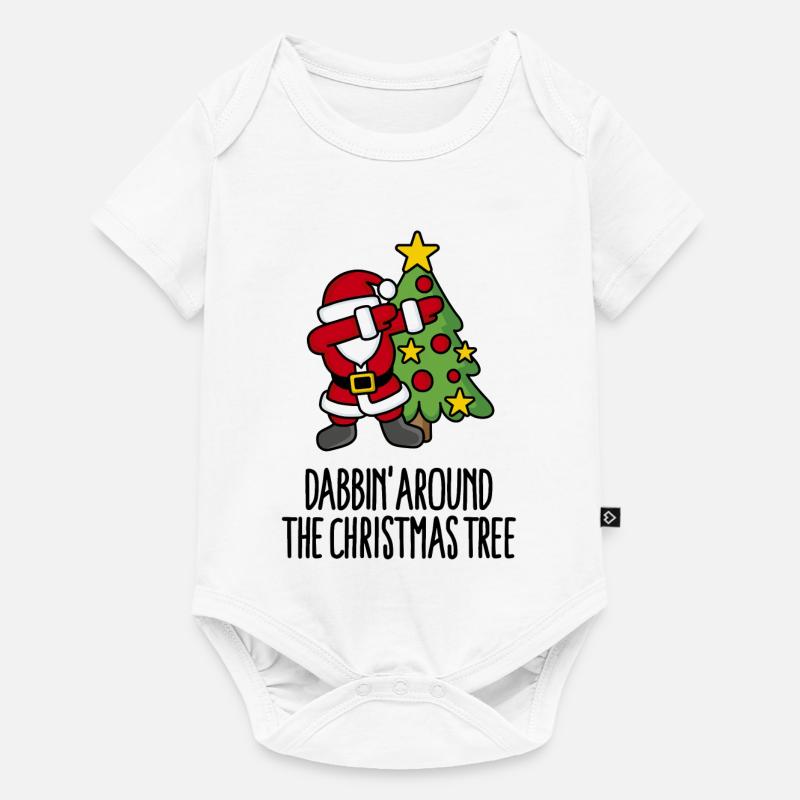 Dabbin' around the Christmas tree - Text - Baby Premium Kurzarmbody - Weiß