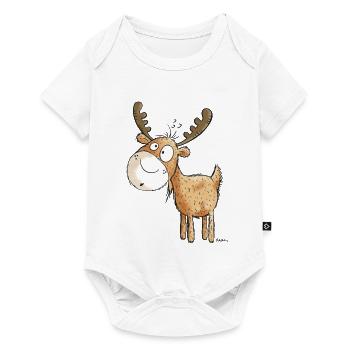 Witziger Elch - Elche - Hirsch - Reh - Geschenk - Baby Premium Kurzarmbody - Weiß - Vorne