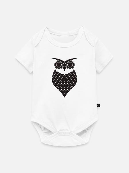 Eule - Baby Premium Kurzarmbody - Weiß