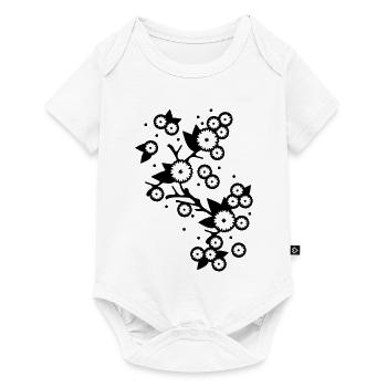 stylized flower branch - Baby Premium short-sleeve bodysuit - white - Front
