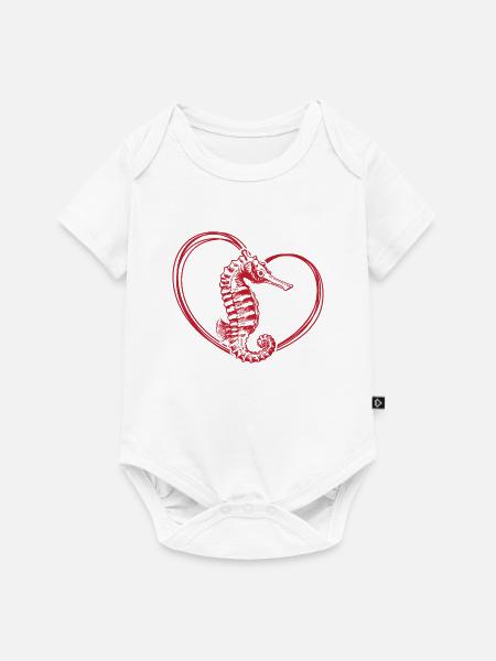 Seepferd - Baby Premium Kurzarmbody - Weiß