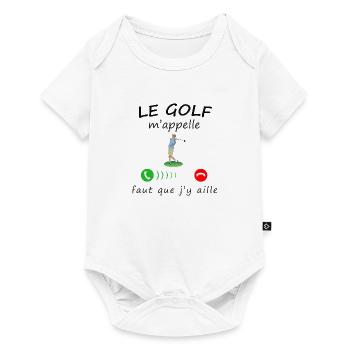 le golf m'appelle pour offrir - Body à manches courtes Premium Bébé - blanc - Devant