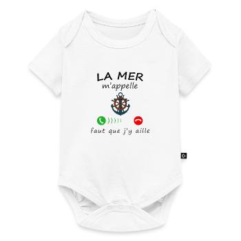 la mer m'appelle - Body à manches courtes Premium Bébé - blanc - Devant