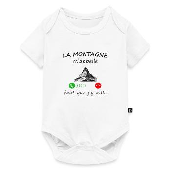 la montagne m'appelle - Body à manches courtes Premium Bébé - blanc - Devant