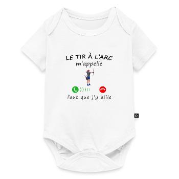 le tir à l'arc m'appelle de la collection 'appel" - Body à manches courtes Premium Bébé - blanc - Devant