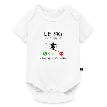 le ski m'appelle de la collection "appel" - Body à manches courtes Premium Bébé - blanc - Devant