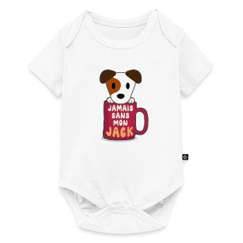 Jamais Sans Mon Jack Russel Cadeaux Chien Mignon - Body à manches courtes Premium Bébé - blanc - Devant