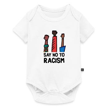 Non au racisme cadeaux anti raciste - Body à manches courtes Premium Bébé - blanc - Devant
