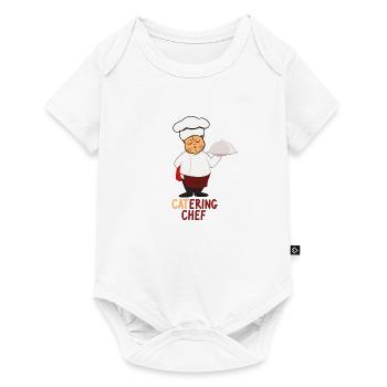 Traiteur chef chat cuisinier chat bouillant - Body à manches courtes Premium Bébé - blanc - Devant