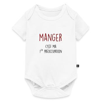 manger c'est ma 1ère préoccupation - Body à manches courtes Premium Bébé - blanc - Devant