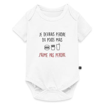 je devrais perdre du poids mais j'aime pas perdre - Body à manches courtes Premium Bébé - blanc - Devant