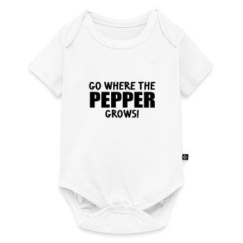 Go where the pepper grows Anglizsimen Denglisch - Baby Premium short-sleeve bodysuit - white - Front