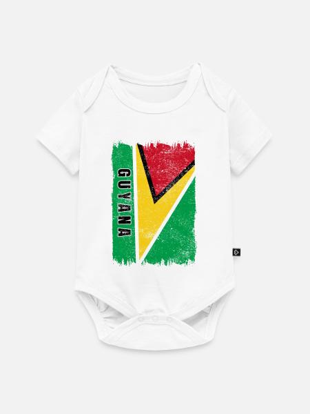 Guyana Flagge - Baby Premium Kurzarmbody - Weiß