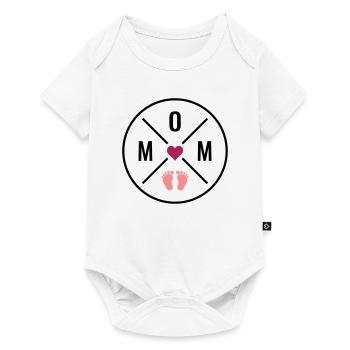 Maman Coeur Bébé Bébé Pieds Maman Amour Fête des Mères Maman - Body à manches courtes Premium Bébé - blanc - Devant