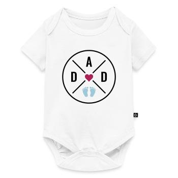DAD Coeur Bébé Bébé Pieds Papa Amour Fête des Pères Papa - Body à manches courtes Premium Bébé - blanc - Devant