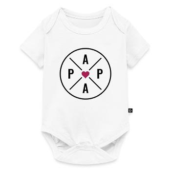 PAPA Vater Herz Weihnachten Geburtstag Vatertag - Baby Premium Kurzarmbody - Weiß - Vorne
