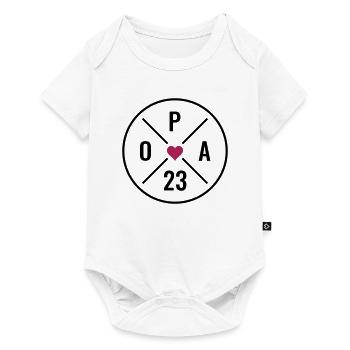 Opa 23 - Opa Herz - Opa 2023 - Baby Premium Kurzarmbody - Weiß - Vorne