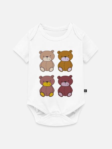 bären bande 4 - Baby Premium Kurzarmbody - Weiß