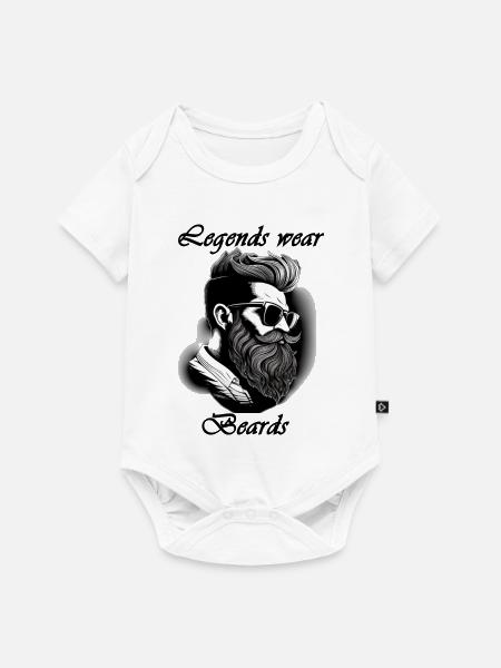 Legends wear beards - Baby Premium Kurzarmbody - Weiß