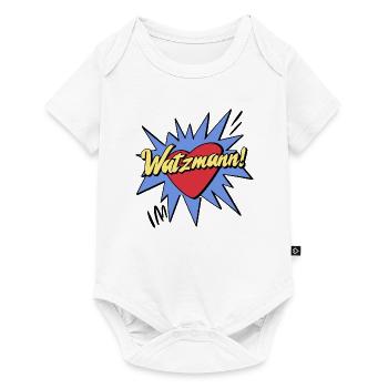Berg Watzmann Gipfelgrüße popige trendige Bergmode - Baby Premium Kurzarmbody - Weiß - Vorne