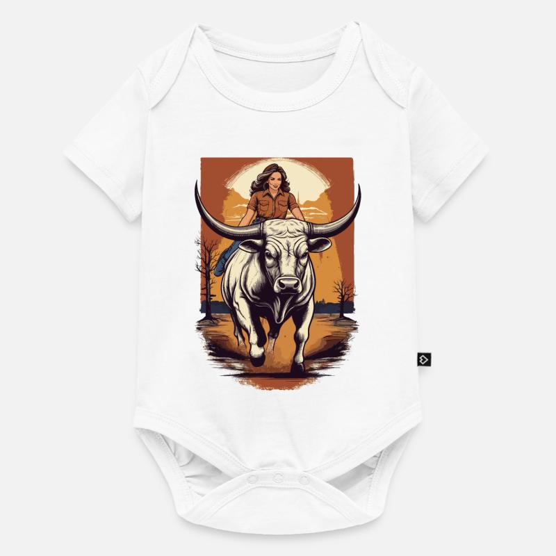 Équitation de taureaux - Body à manches courtes Premium Bébé - blanc