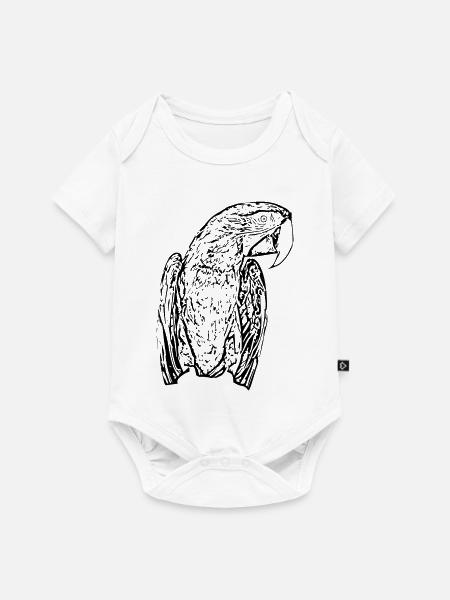 Papagei - Baby Premium Kurzarmbody - Weiß