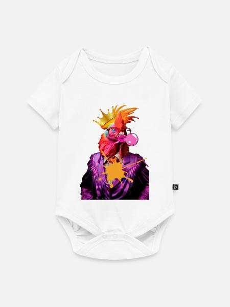 König Hahn Popstar - Baby Premium Kurzarmbody - Weiß