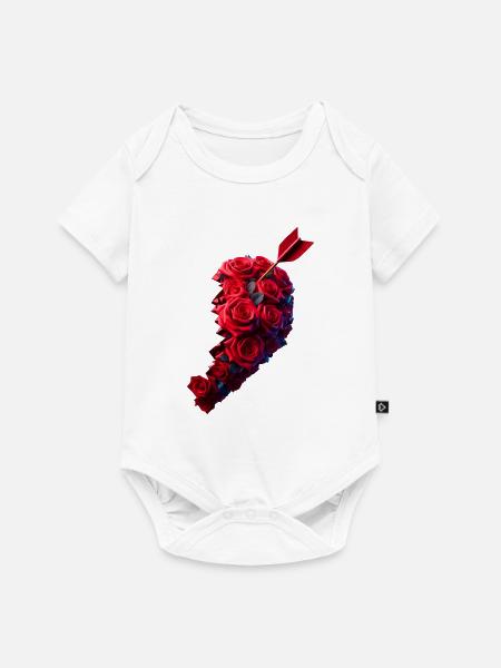 Herzpartner rechts - Baby Premium Kurzarmbody - Weiß