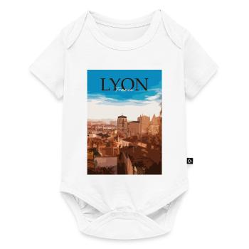 Lyon Stadtlandschaft Sonnenuntergang - Baby Premium Kurzarmbody - Weiß - Vorne