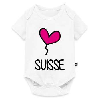 SUISSE. HUMOUR. PAYS - Body à manches courtes Premium Bébé - blanc - Devant
