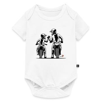 Motocross père et fils 2.0 - Body à manches courtes Premium Bébé - blanc - Devant