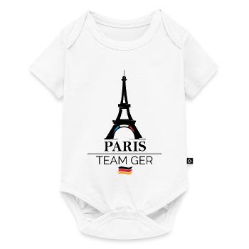 paris team germany Sport Athlet Spiele Eiffelturm - Baby Premium Kurzarmbody - Weiß - Vorne