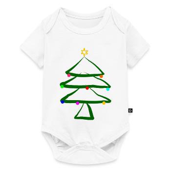 Weihnachtsbaum mit Stern - Baby Premium Kurzarmbody - Weiß - Vorne