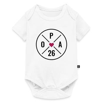 Opa 2026 - Herz - Baby Ankündigung - Opa 26 - Baby Premium Kurzarmbody - Weiß - Vorne
