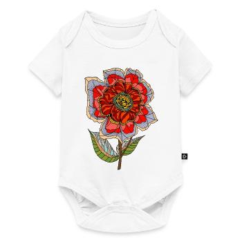 Blume - Baby Premium Kurzarmbody - Weiß - Vorne