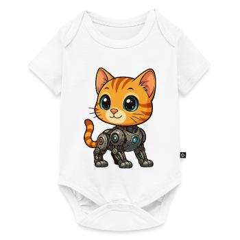 Cute Kitten Cyborg Robot Cartoon - Baby Premium short-sleeve bodysuit - white - Front